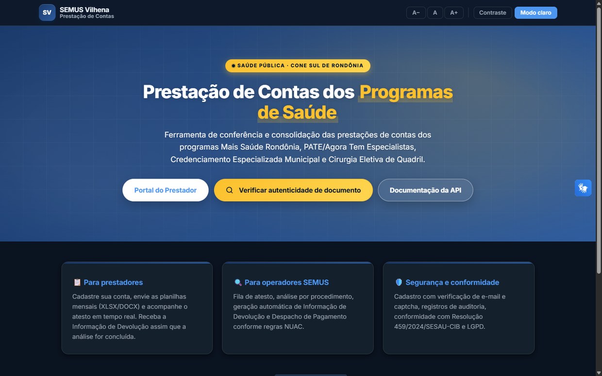 Sistema de Prestação de Contas dos Programas de Saúde